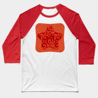 orange star pattern Baseball T-Shirt